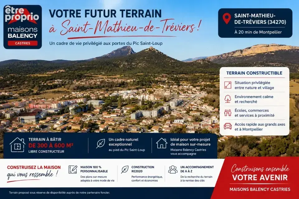 Photo Terrain à Saint-Mathieu-De-Treviers au prix de 129 000€