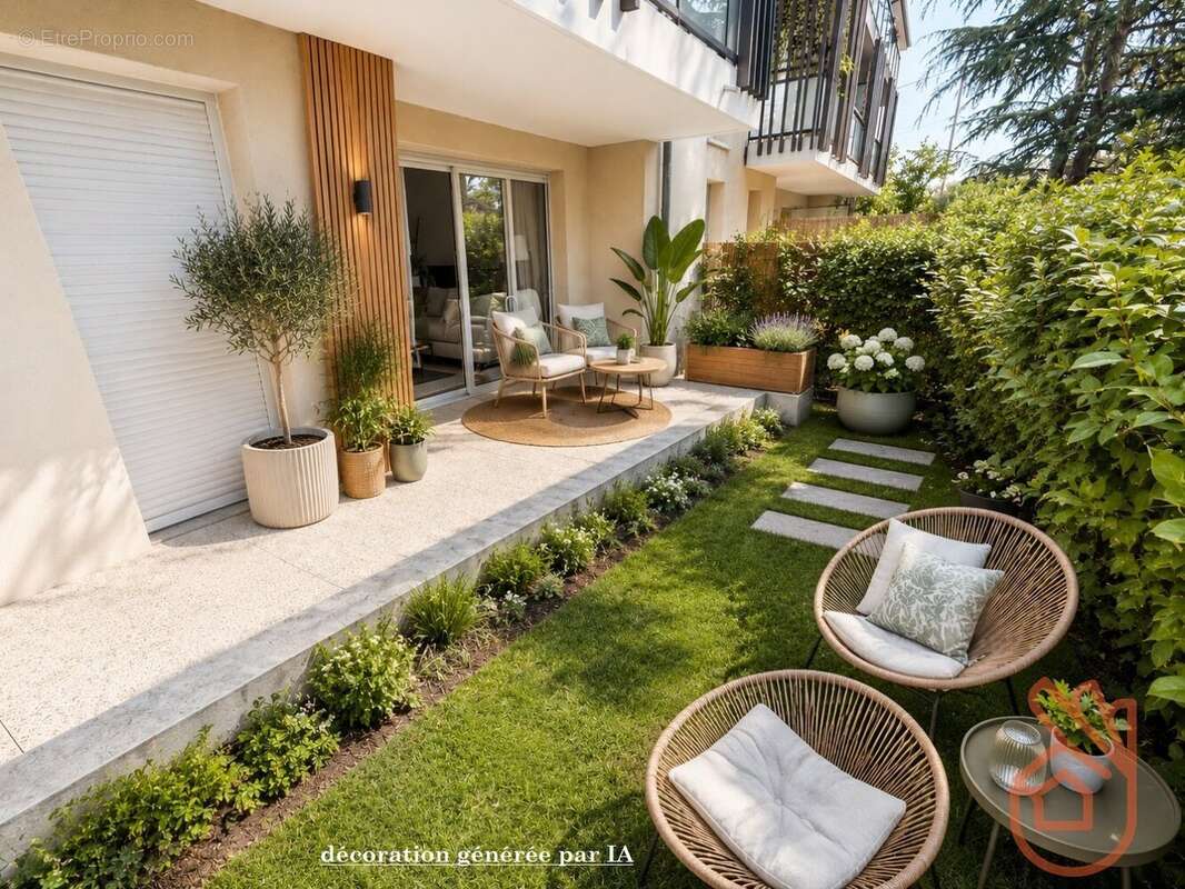 T2 en rdj + terrasse jardinet et 2 places de parking - photo 8