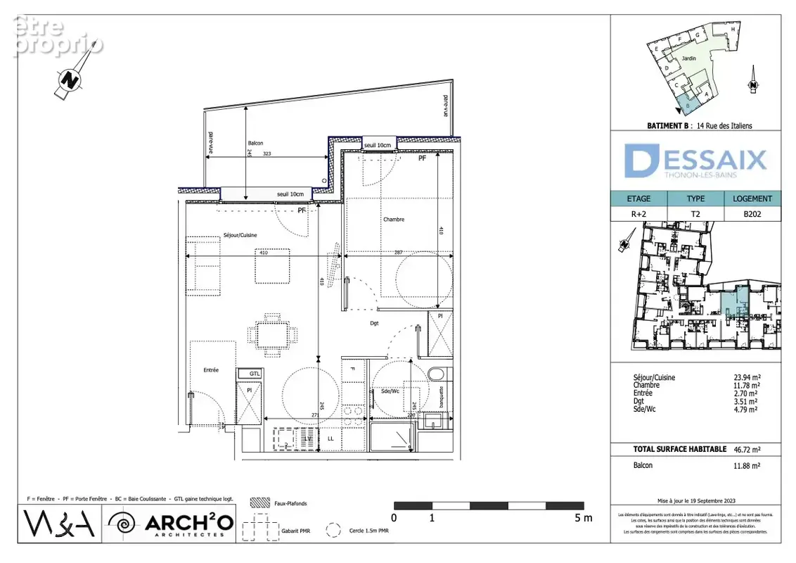 Thonon-les-bains, centre-ville, t2 46,72m2 - photo 2