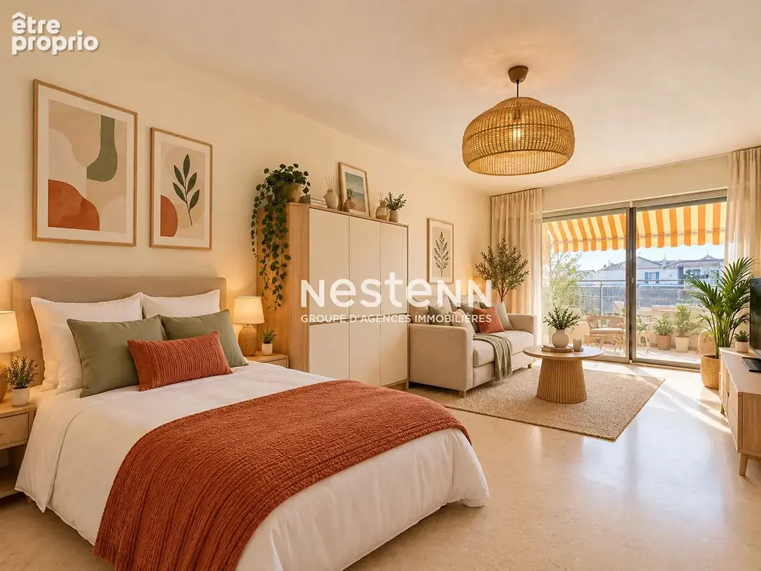 Golfe Juan - Studio - 32m² - Aperçu mer - Terrasse - Sud -  Centre ville - photo 3