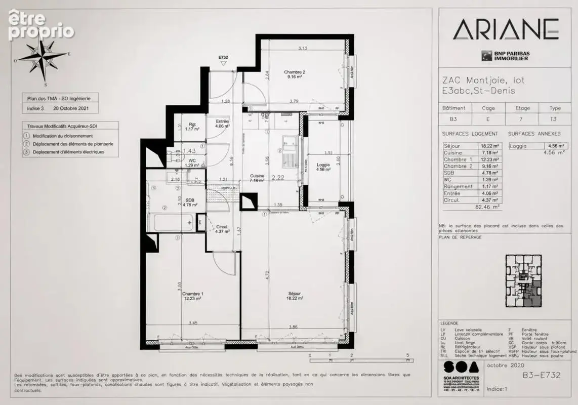Appartement 3 pièces de 63 m² à La Plaine Saint-Denis - photo 10