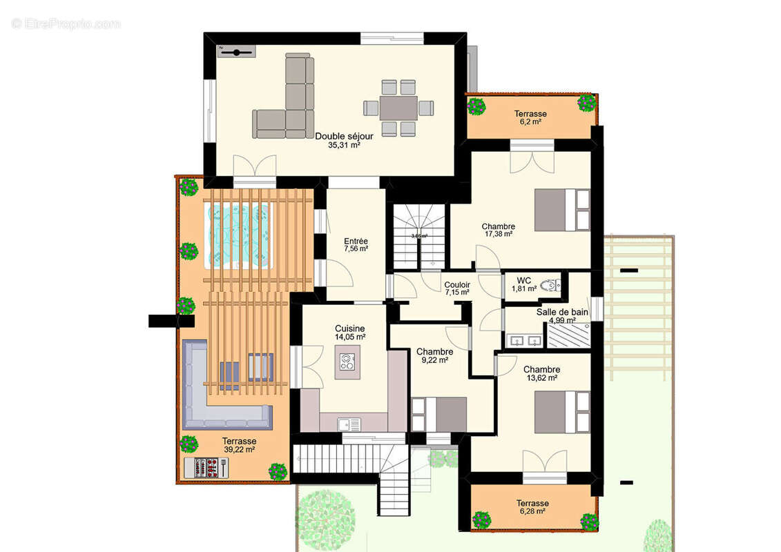 Haut de villa 114 m2 avec jardin et garage - photo 3