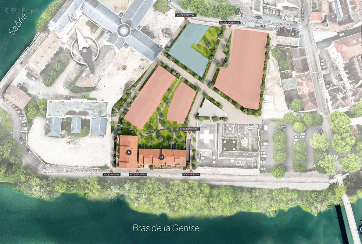 appartement 4 pièces 75m² 2eme et dernier étage avec terrasse sur sur Saône sur ile saint Laurent  Rives de Genise 1 - photo 12