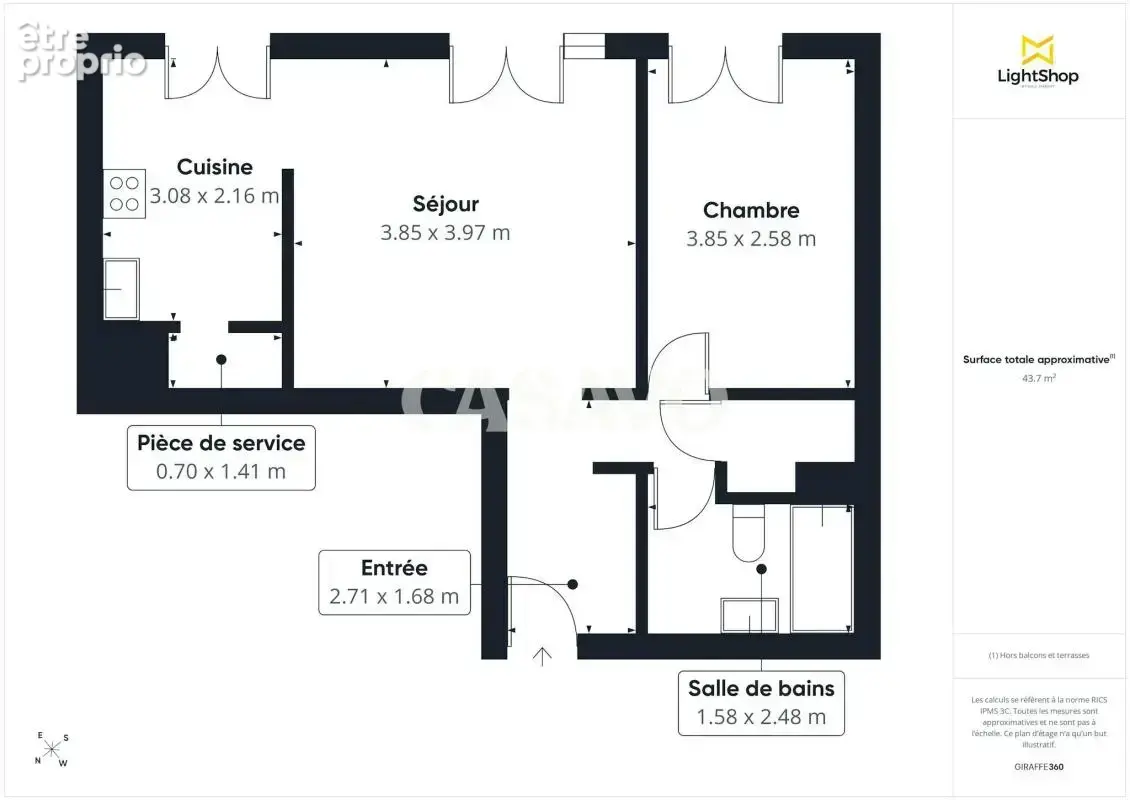 Vente Appartement 2 pièces de 43m² - 95310 Saint-Ouen-l'Aumône - photo 13