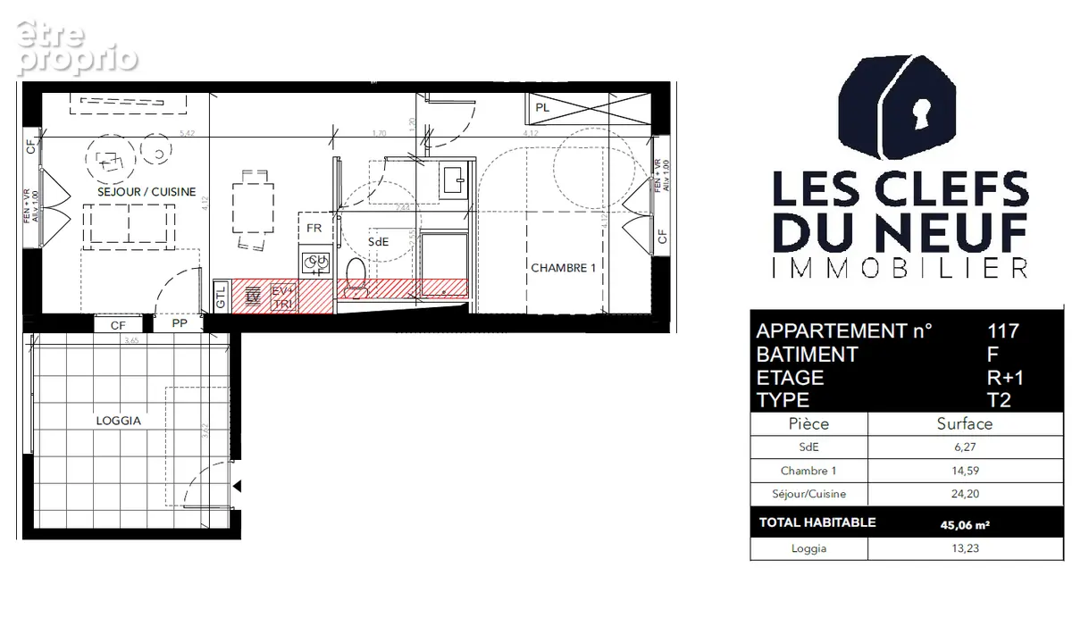 Appartement 2 pièces 45 m2 + Loggia ! BLAGNAC ! - photo 5