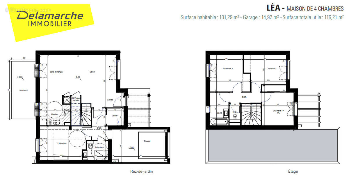 A vendre maison neuve normes RE 2020 / 101.29 m² habitable avec vie de plain pied - photo 2