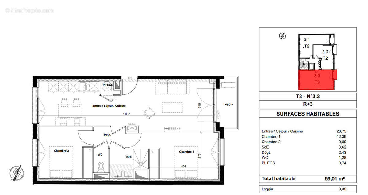 Appartement à TOULOUSE