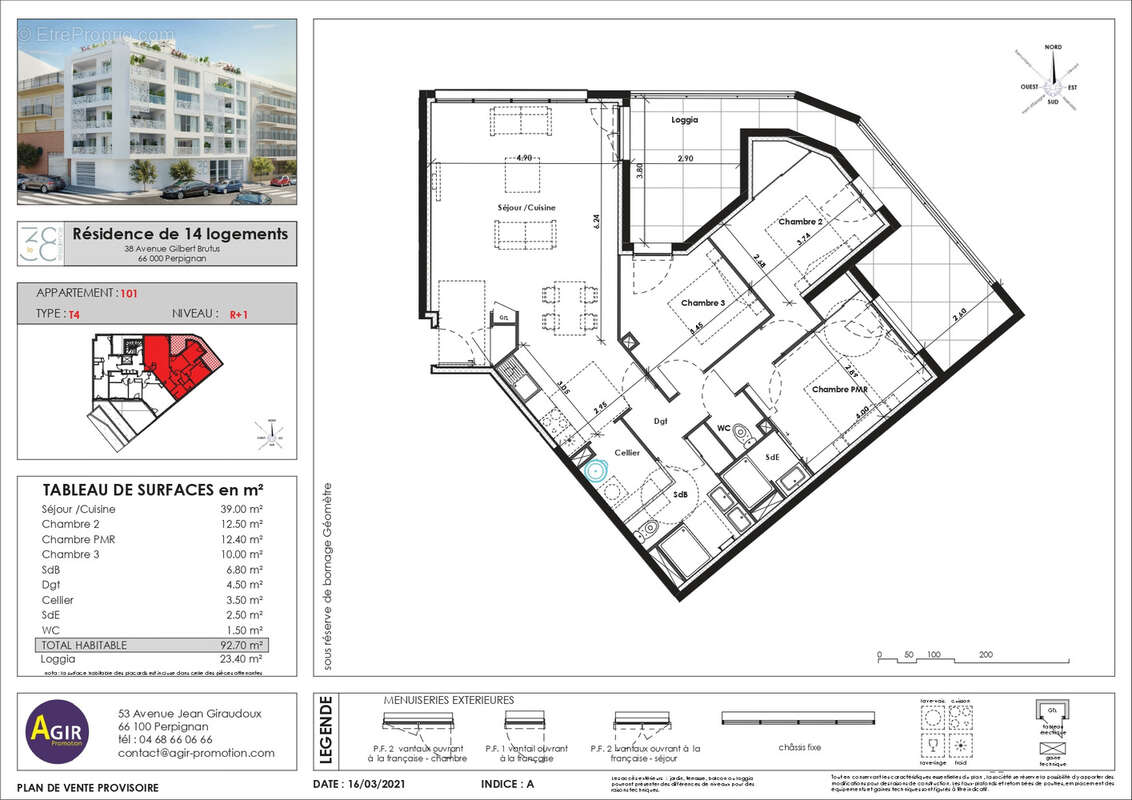 4 pieces perpignan centre ville: 1er etage neuf parking - photo 2