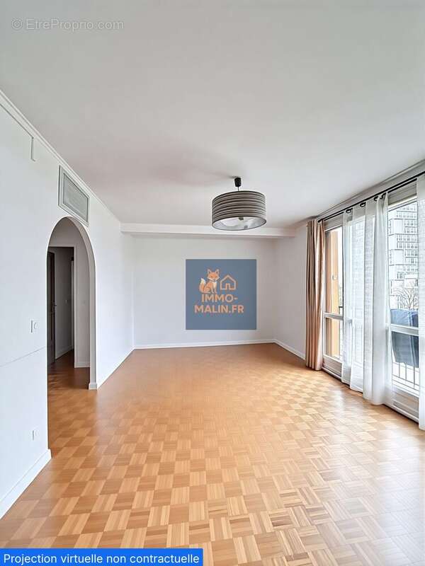 Salon vide IA - Appartement à CHOISY-LE-ROI
