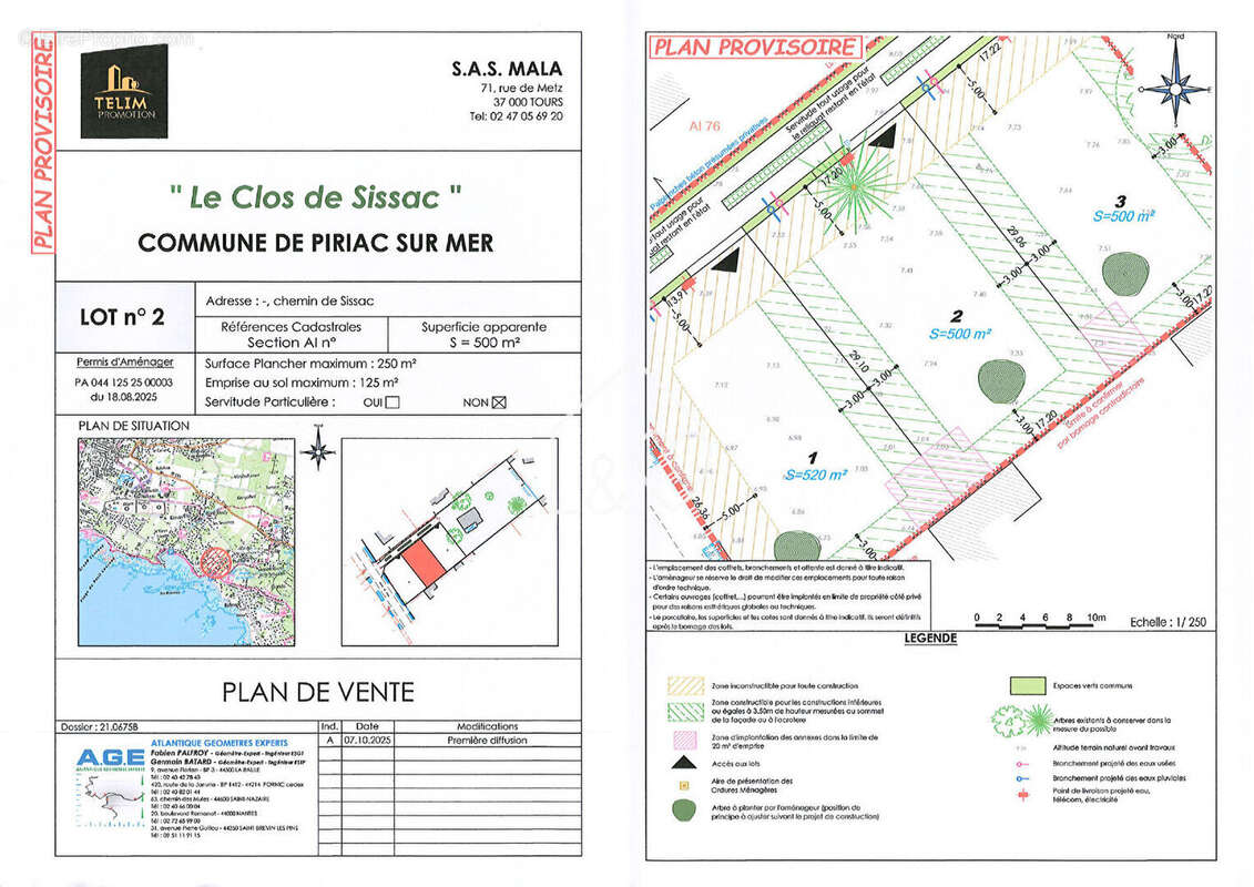2 Terrains  Viabilisés , Piriac Sur Mer, libre de constructeur. - photo 2