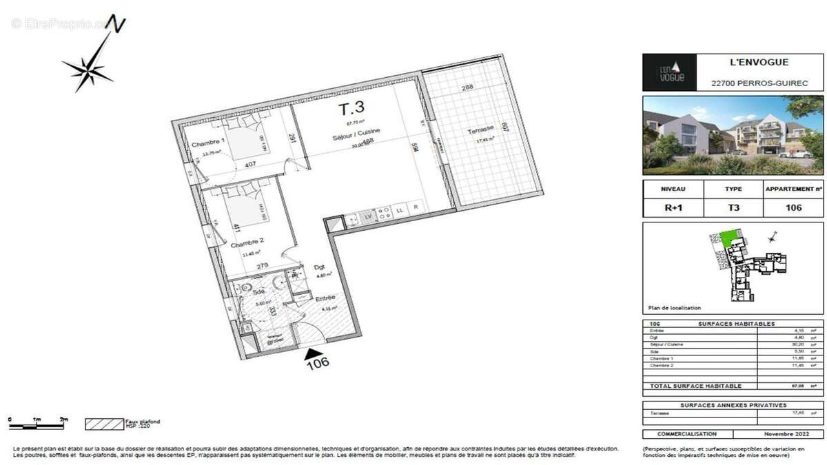 LOT N°106 - Appartement T3 " Résidence L'Envogue " à PERROS-GUIREC - photo 2