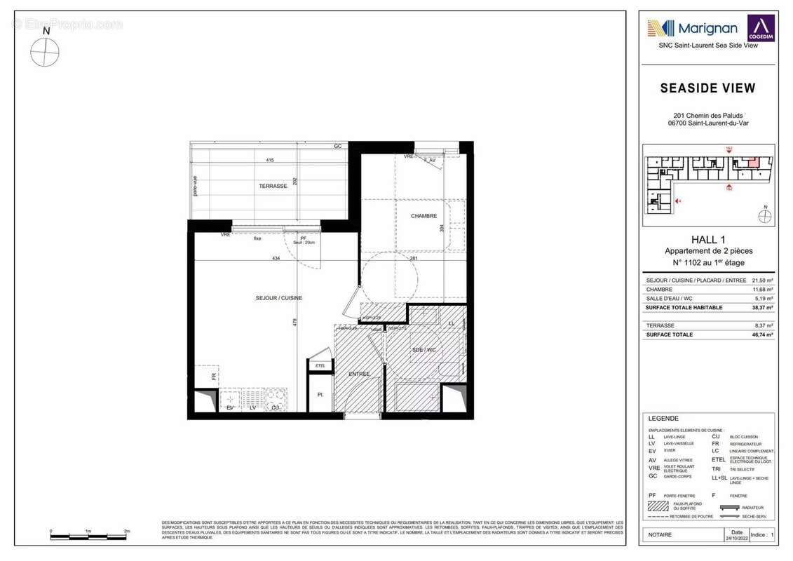 Appartement à SAINT-LAURENT-DU-VAR