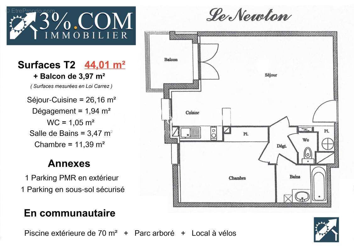 Appartement 2 pièces 44 m2 + balcon 4 m2 - photo 20