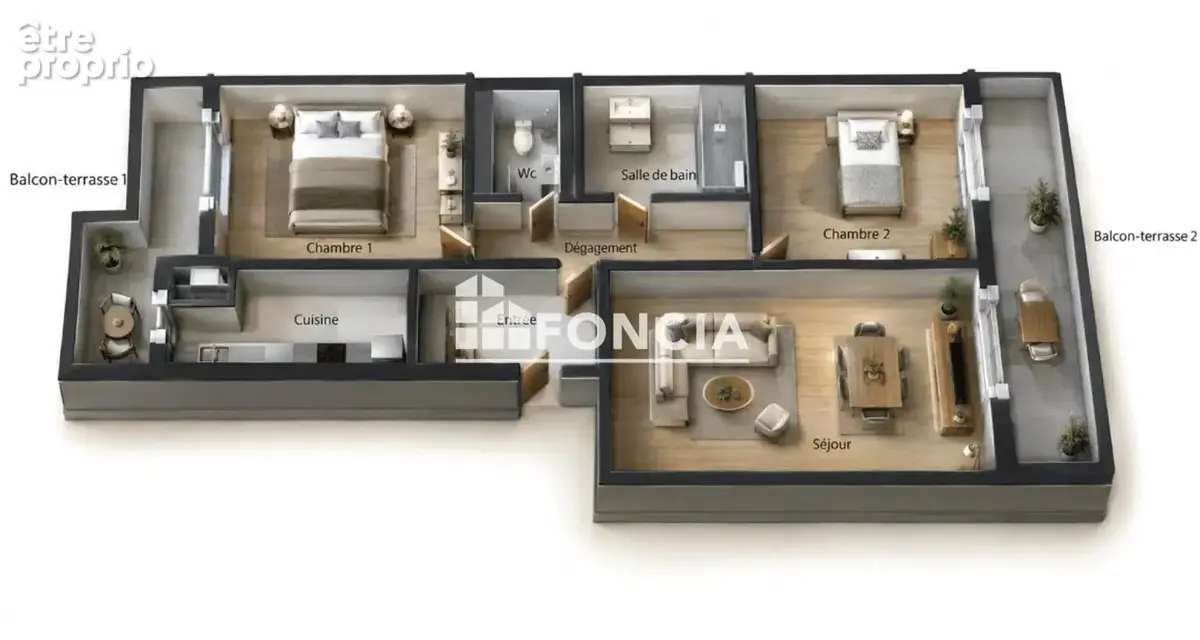 Nice – michelet – 3 pièces traversant en  etage – 2 terrasses – garage fermé - photo 9