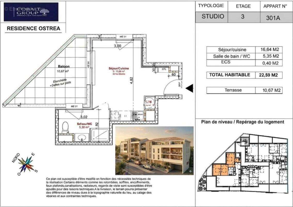 Studio neuf climatisé de 23 m² avec terrasse de 10 m² à Istres - photo 2