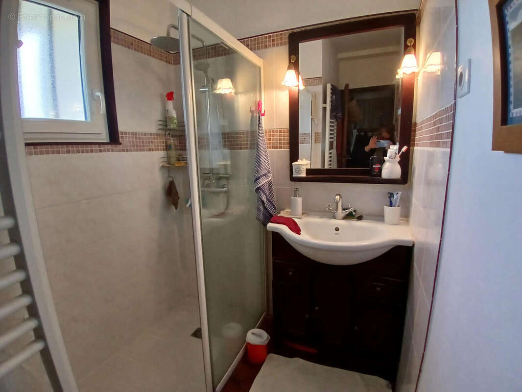 Le salle d&#039;eau - Maison à SAINT-PRIEST-LES-FOUGERES