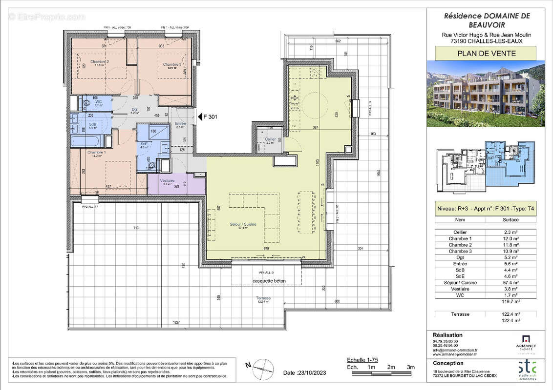 Appartement à CHALLES-LES-EAUX