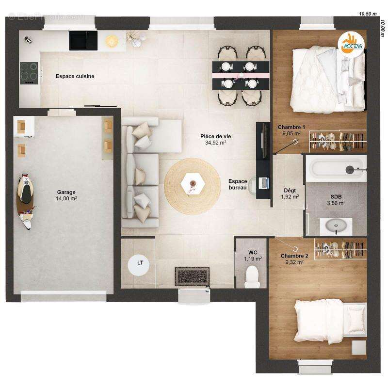 Maison 4 pièces 60 m2 - photo 3