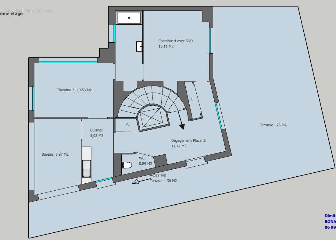 Nice chambrun 5/6p  penthouse 170 m2 avec 130 m2 d'exterieur - photo 19