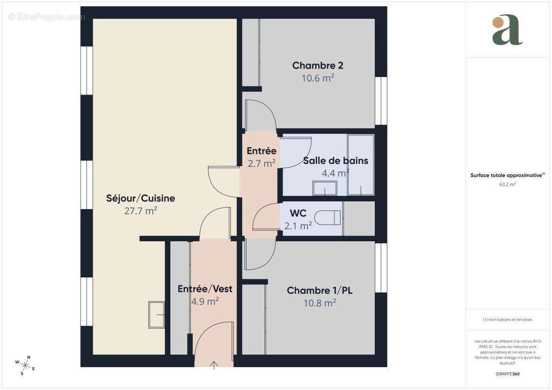 Appartement T3 lumineux avec vue exceptionnelle sur le bassin et le pigeonnier – Résidence de standing à Survilliers - photo 14