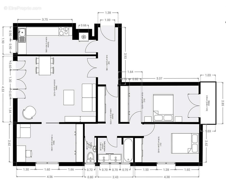 Appartement à PARIS-15E