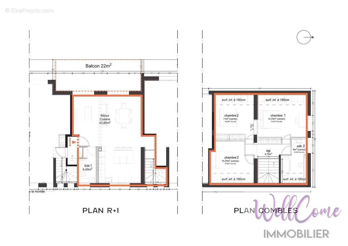 Plateau à aménager – Duplex T4 de 109 m² à Grésy-sur-Aix - photo 10