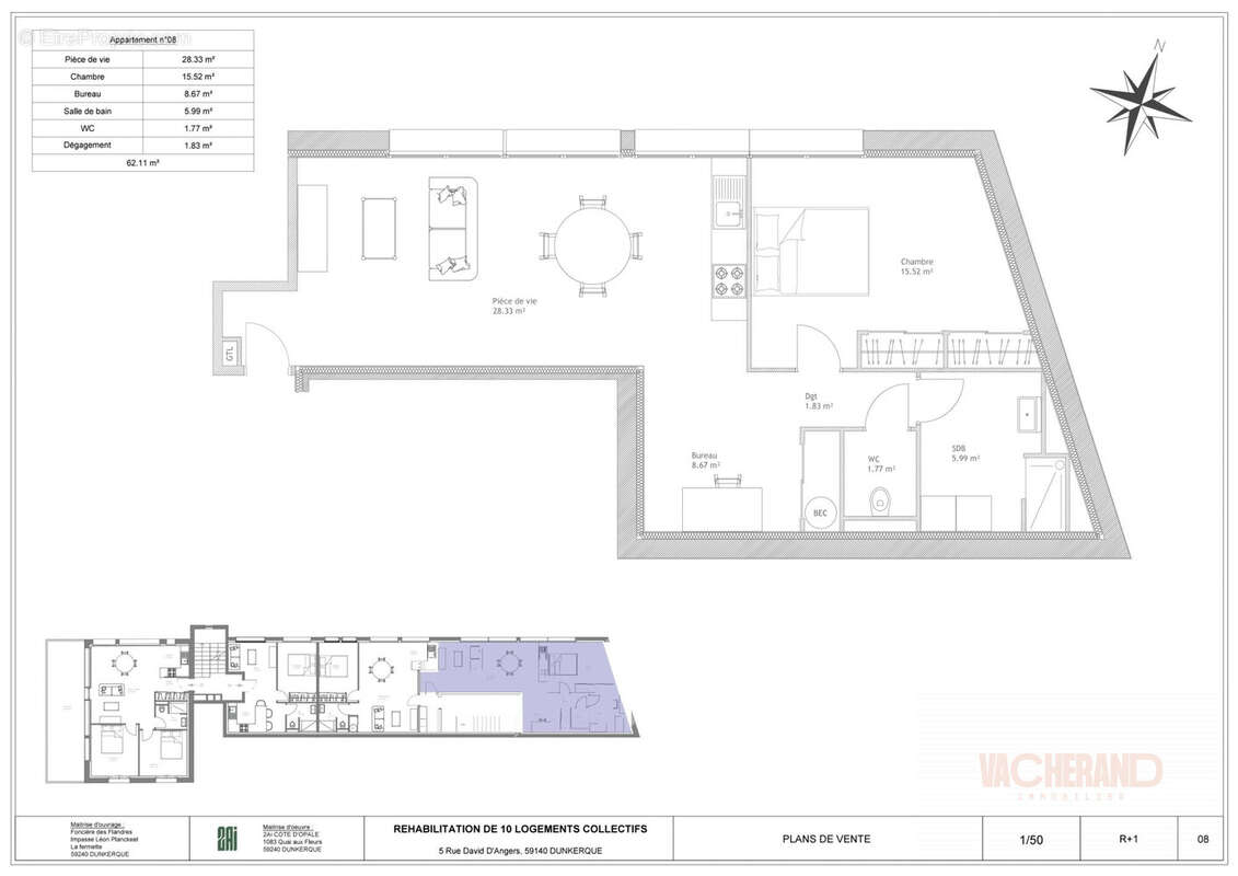 Appartement 62 m² à Dunkerque  - photo 2