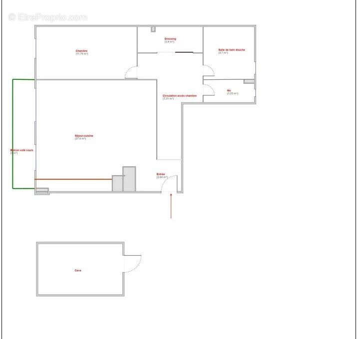 Neuilly les Sablons - Appartement 2 pièces 59m2 rue du commandant Pilot au 2ème étage avec balcon - photo 9