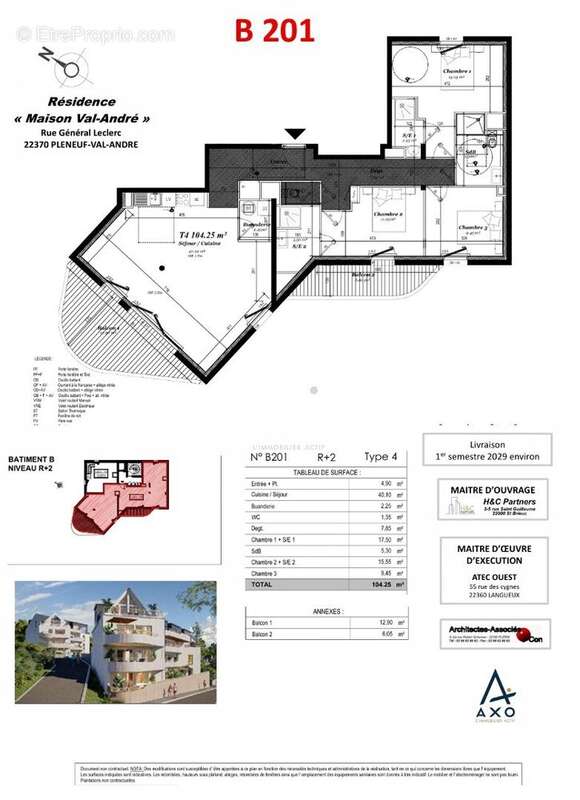 Appartement T4 de 104 m2, seul à l'étage, à 300 mètres de la grande plage du VAL  ANDRE - photo 4