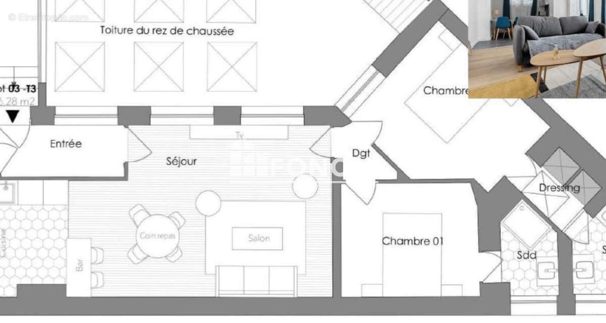 Appartement T3 de 66,28m2 - hyper centre - photo 2