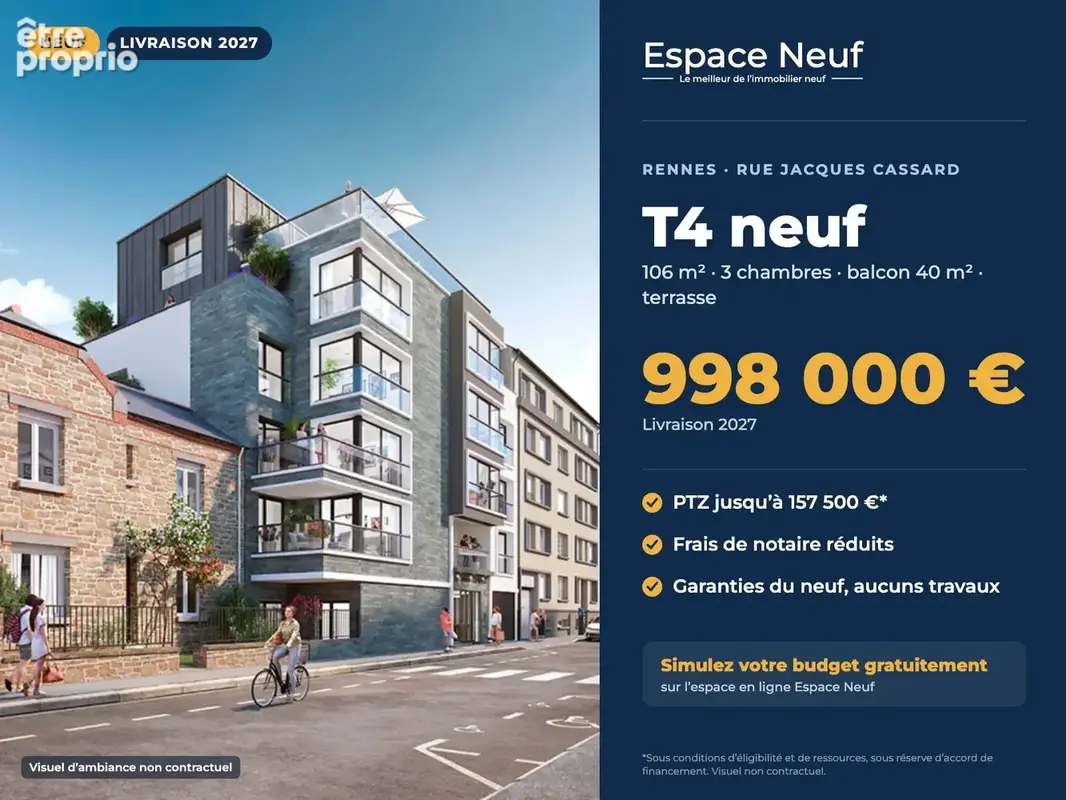Appartement 4 pièces 103 m² · à Rennes · 103 m² · 998 000 €