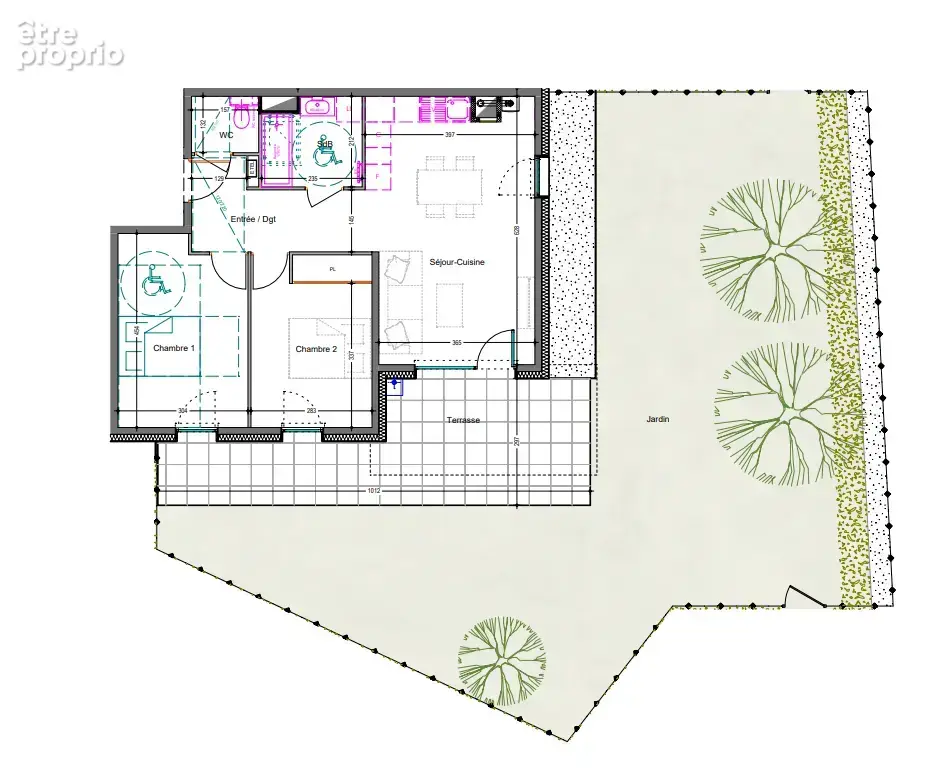 DOUVAINE - Appartement 3 pièces avec jardin de 110m2 à vendre - photo 2