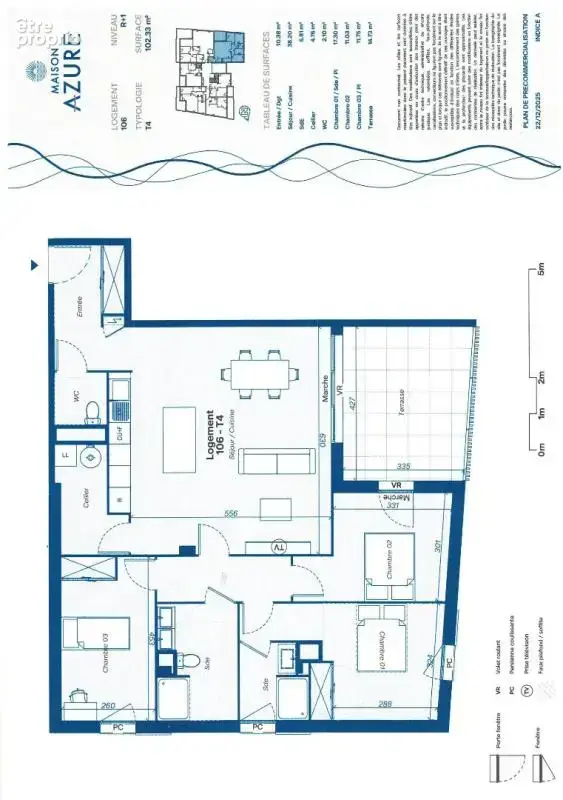 Appartement Agde 4 pièce(s) 102 m2 avec terrasse et parking - photo 4