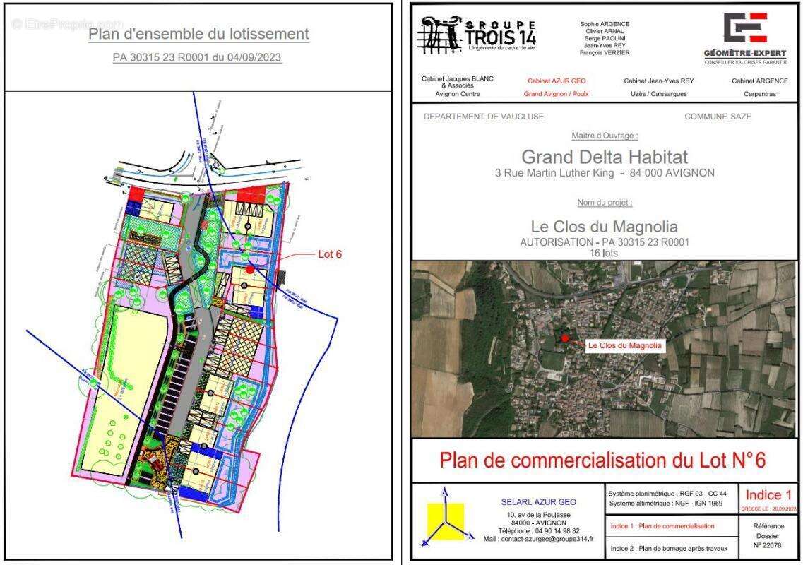 Terrain a batir de  347 m² viabilise et libre constructeur a saze - photo 6