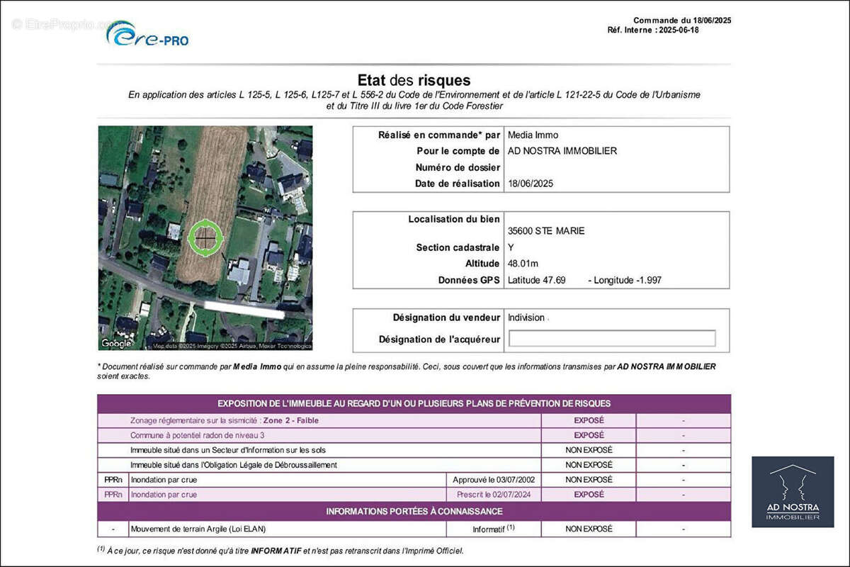 Terrain à SAINTE-MARIE