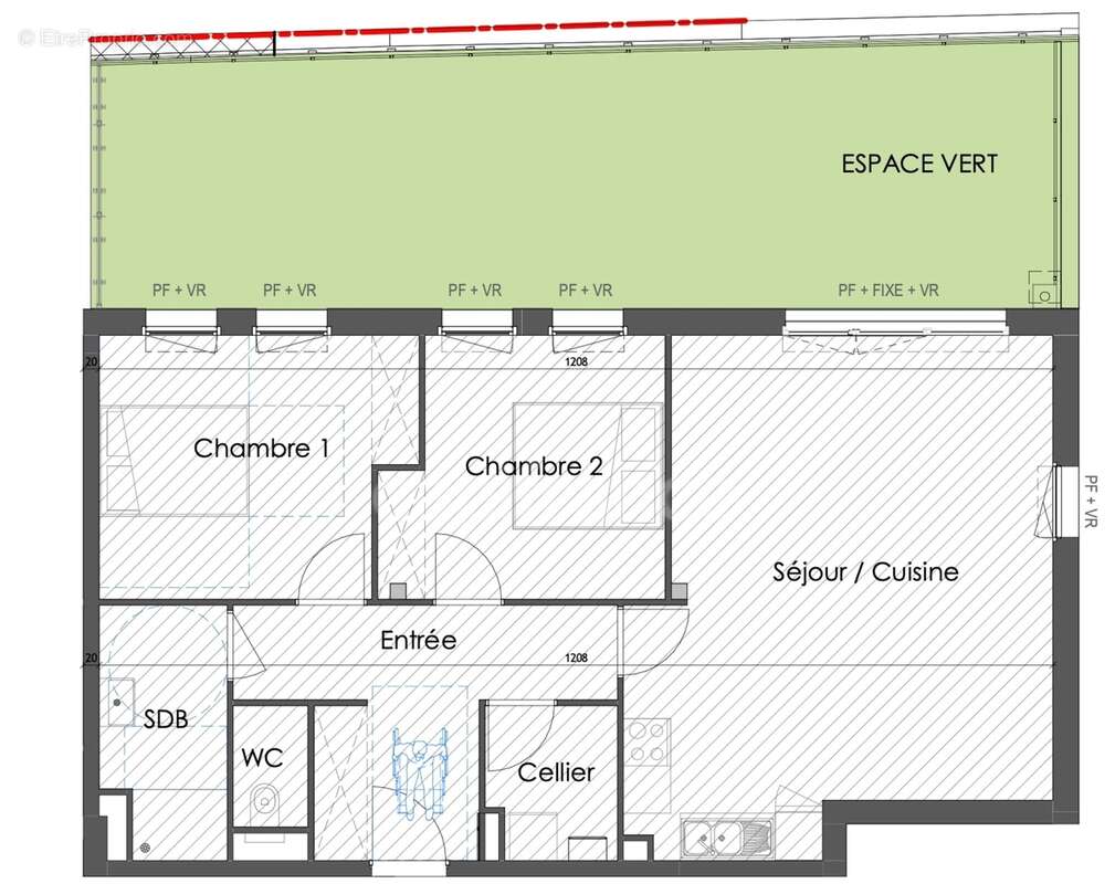 À vendre -wimille - appartement neuf de standing - rez-de-chaussée - 3 pièces - 75 m2 - ascenseur - espace vert - photo 2