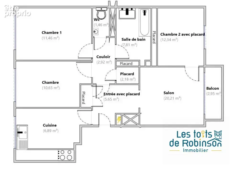 Appartement 4 pièces - Balcon plein sud - Cave et box - photo 13