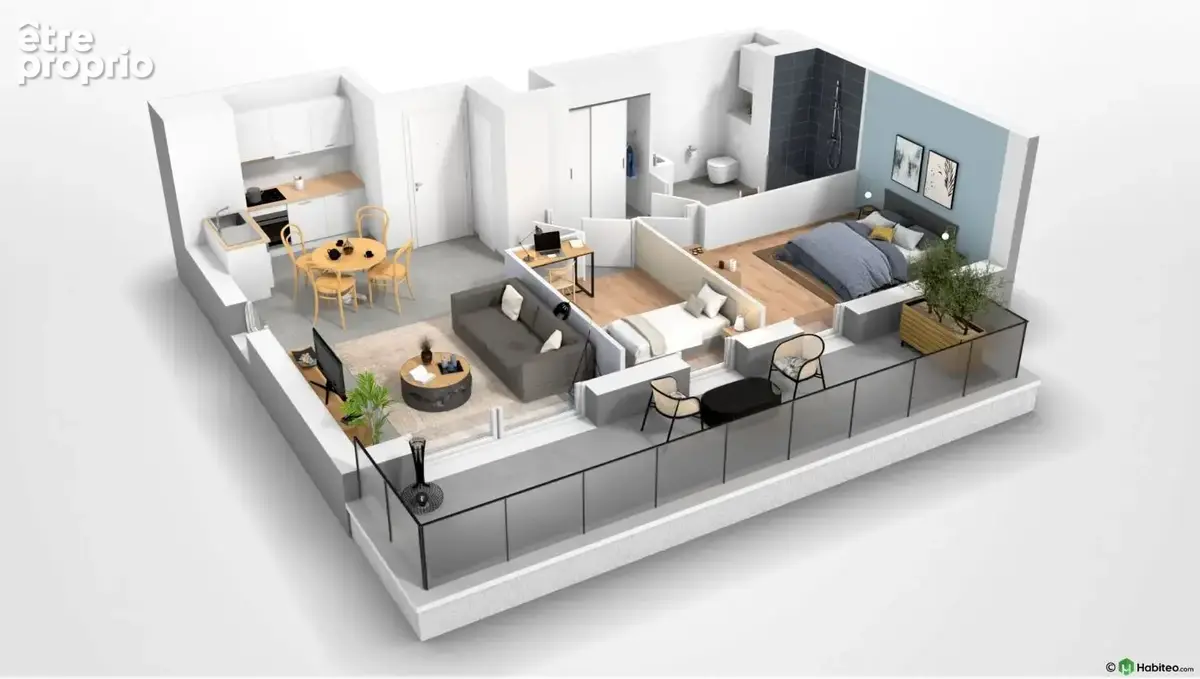 Appartement récent - T2 Bis  - 53.80 m2 - Balcon - photo 7