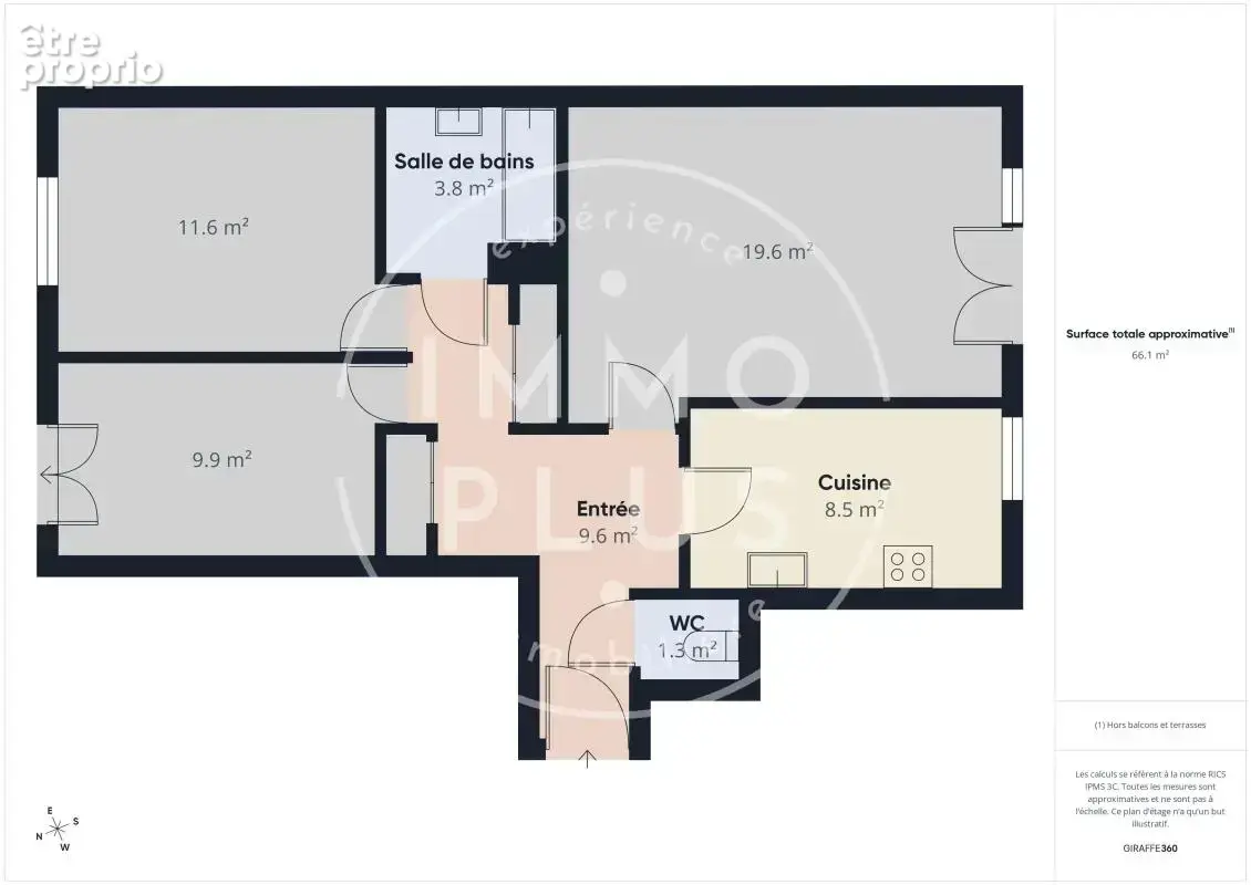 Vente - Appartement - 3 pièces + cuisine - 67,83 m² - 279 000 € - photo 6