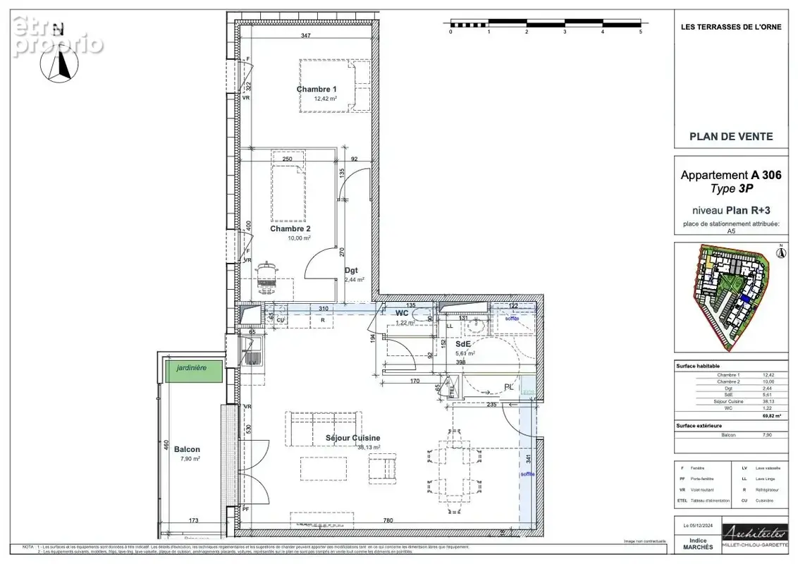 PLAN T3 70 m2