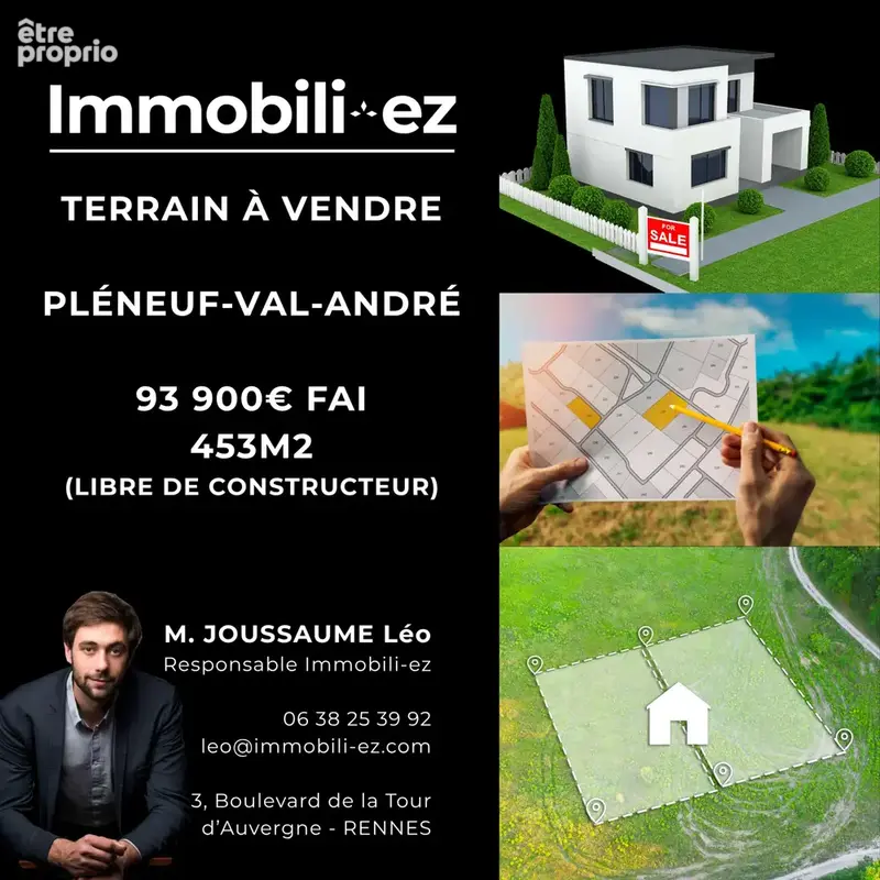 Terrain à bâtir - 463m2 - PLURIEN CENTRE - 1.5km de la mer - photo 1