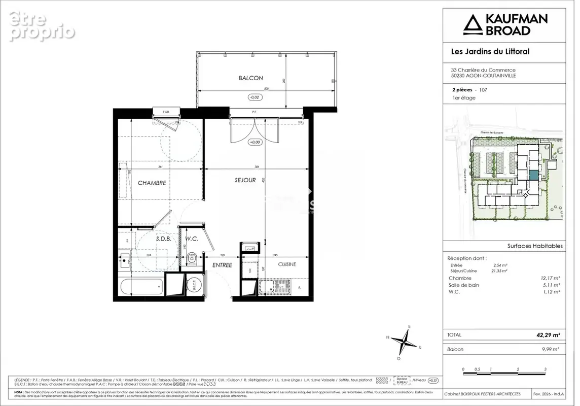 Appartement 2 pièces 43 m² à vendre à Agon-Coutainville (50230) - photo 1