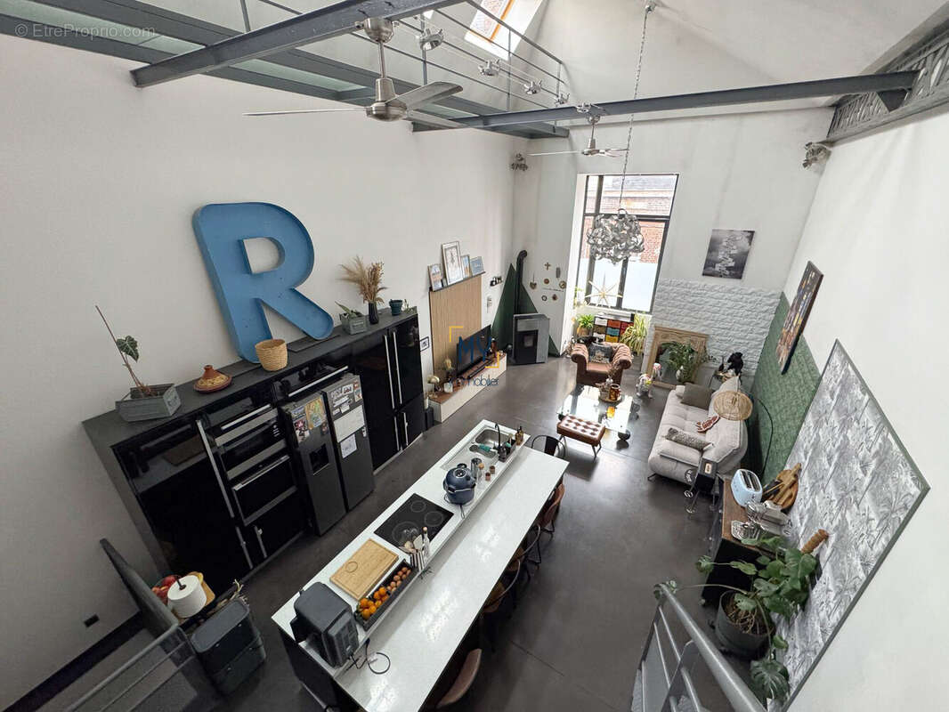 PIÉCE DE VIE - Loft/Appartement à vendre - 6 pièces - 145 m² - Tourcoing - Appartement à TOURCOING