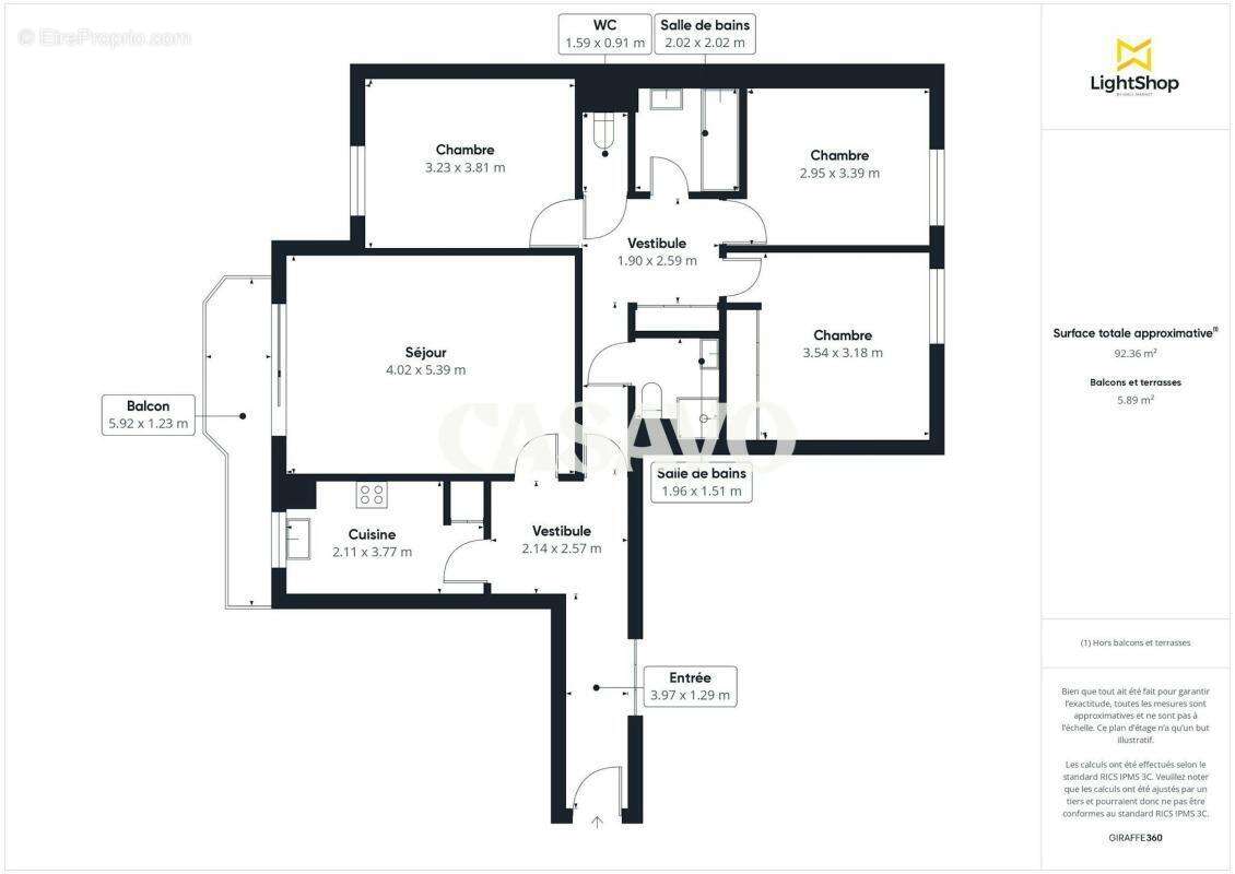 Vente Appartement 4 pièces de 92m² - 75020 Paris - photo 3