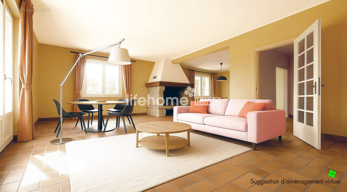 Suggestion d&#039;aménagement virtuel du séjour-salon - Maison à DINARD