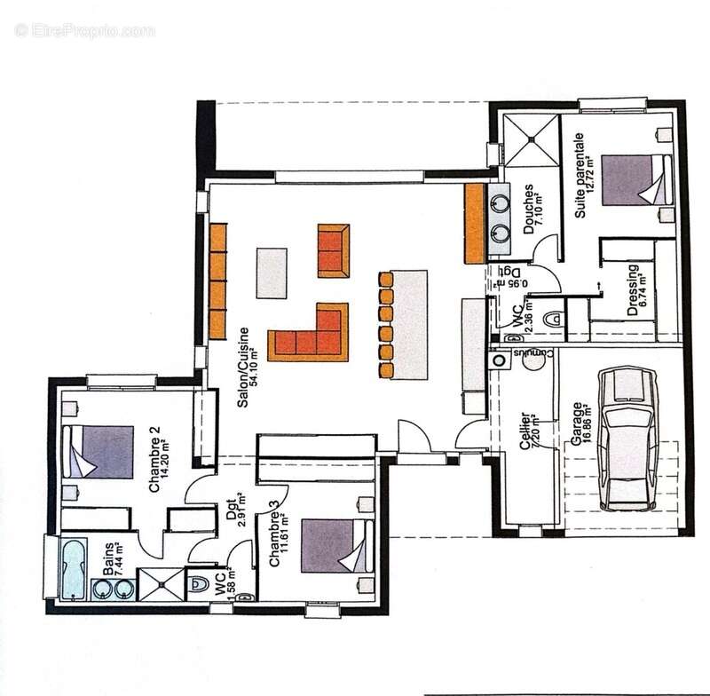 Magalas(34) a vendre terrain construtible de 919 m2 avec villa plain pied 4 faces, secteur calme - photo 3