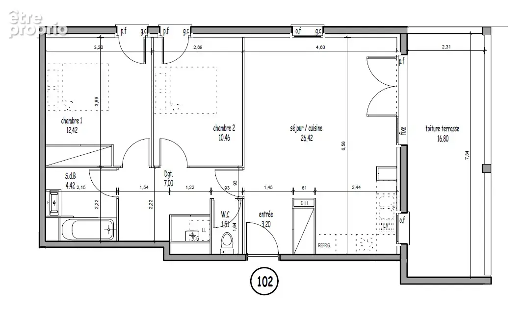 T3 lumineux plein centre - photo 2
