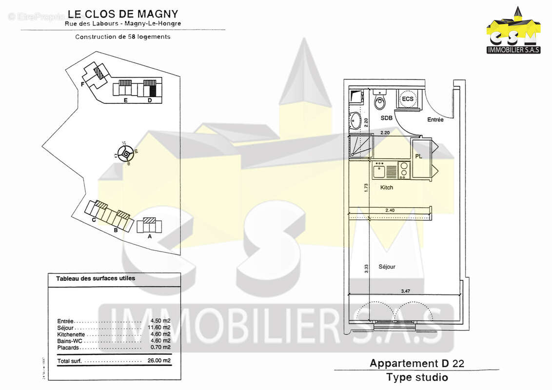 Appartement à MAGNY-LE-HONGRE