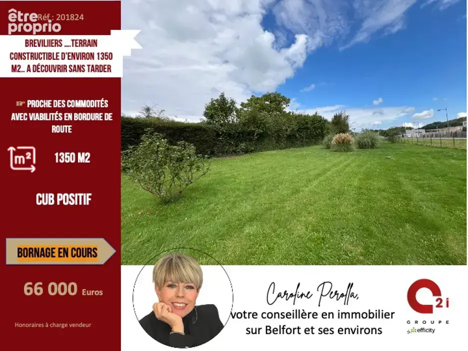 Terrain 1 350 m² à vendre à Brevilliers (70400) - photo 1