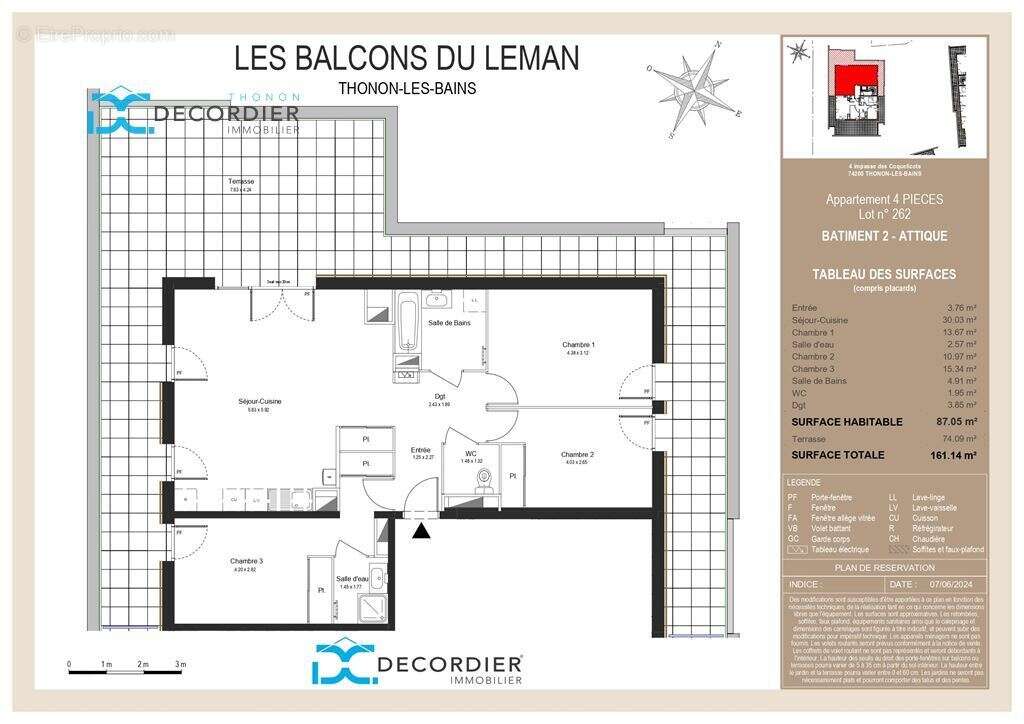T4 en attique à vendre - thonon-les-bains - photo 3